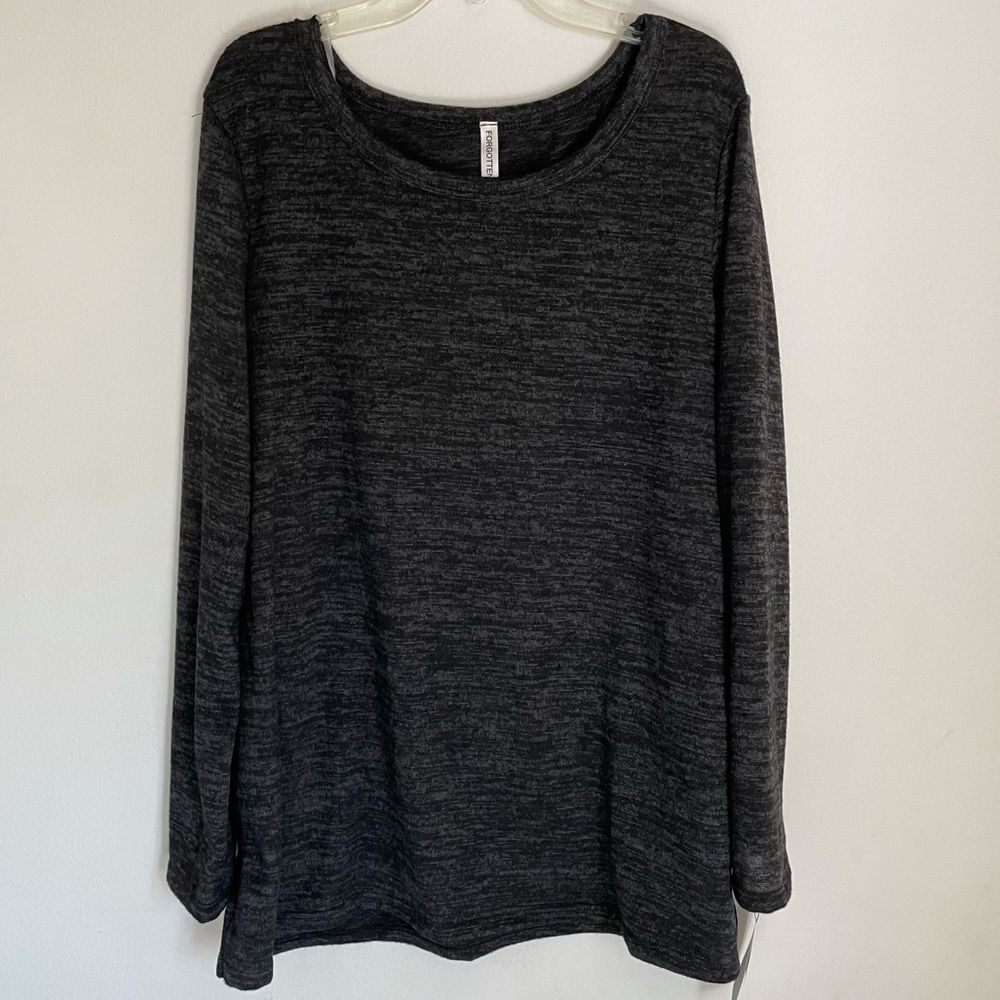 Forgotten Grace Charcoal Grey Long-sleeve Top